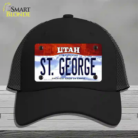 St George Utah Novelty License Plate Hat Mesh / Black