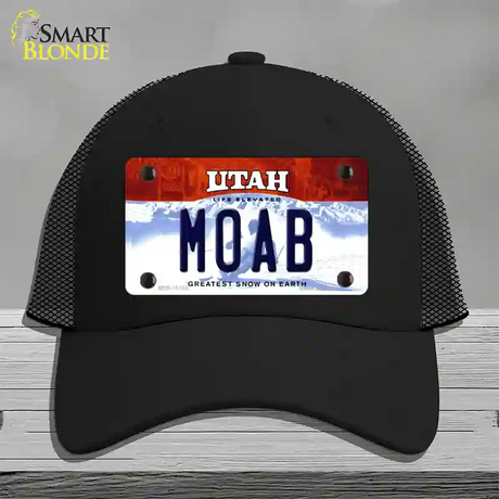 Moab Utah Novelty License Plate Hat Mesh / Black