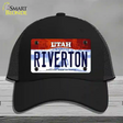 Riverton Utah Novelty License Plate Hat Mesh / Black