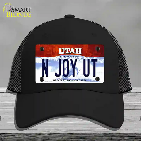 N Joy UT Utah Novelty License Plate Hat Mesh / Black