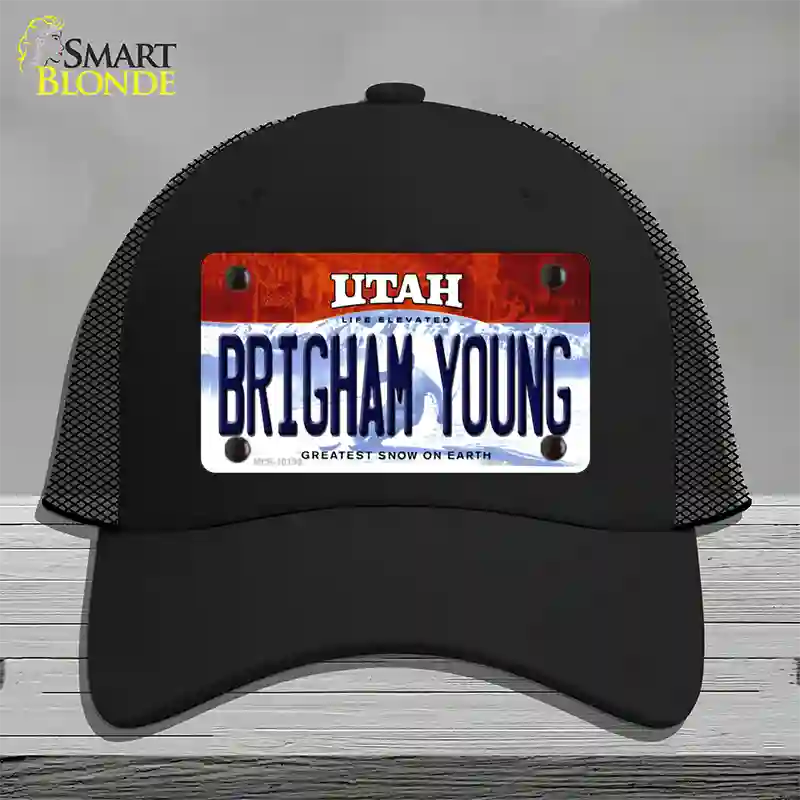 Brigham Young Utah Novelty License Plate Hat Mesh / Black