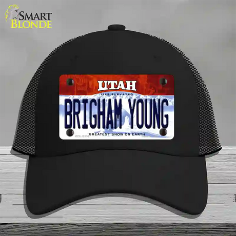 Brigham Young Utah Novelty License Plate Hat Mesh / Black