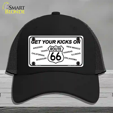 Get Your Kicks On 66 Novelty License Plate Hat Mesh / Black