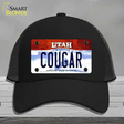 Cougar Utah Novelty License Plate Hat Mesh / Black