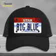 Big Blue Utah Novelty License Plate Hat Mesh / Black