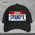 Grandpa Utah Novelty License Plate Hat Mesh / Black