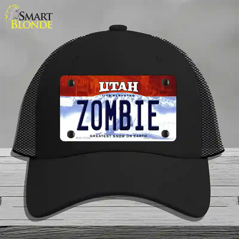 Zombie Utah Novelty License Plate Hat Mesh / Black