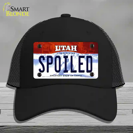 Spoiled Utah Novelty License Plate Hat Mesh / Black