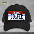 Golfer Utah Novelty License Plate Hat Mesh / Black