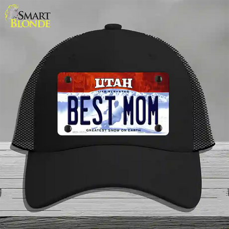 Best Mom Utah Novelty License Plate Hat Mesh / Black