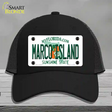 Marco Island Florida Novelty License Plate Hat Mesh / Black