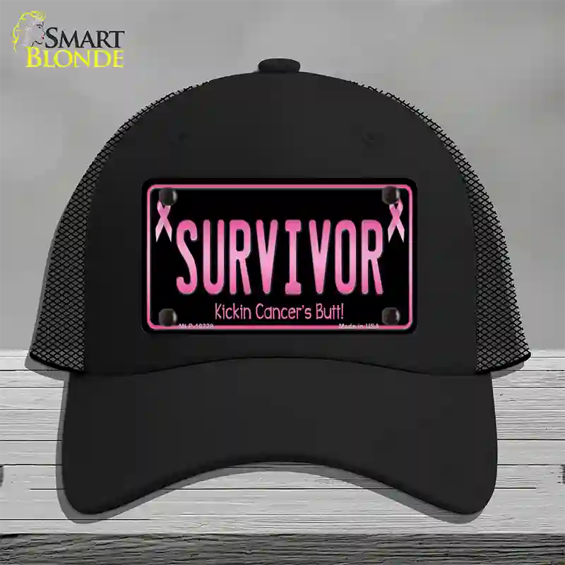 Survivor Novelty License Plate Hat Mesh / Black