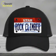 Rock Climber Utah Novelty License Plate Hat Mesh / Black