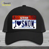 I Love Snow Utah Novelty License Plate Hat Mesh / Black