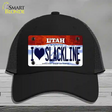 I Love Slackline Utah Novelty License Plate Hat Mesh / Black