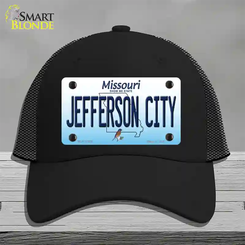 Jefferson City Missouri Novelty License Plate Hat Mesh / Black