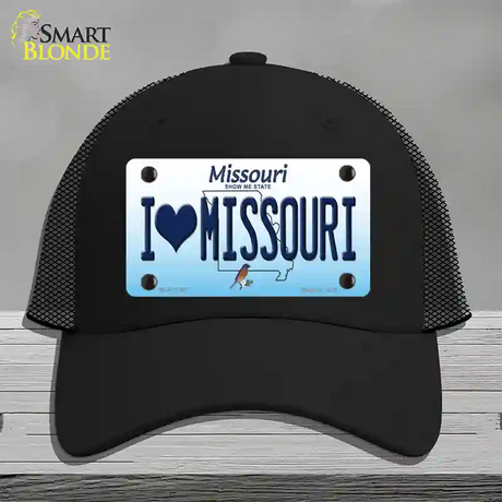 I Love Missouri Novelty License Plate Hat Mesh / Black