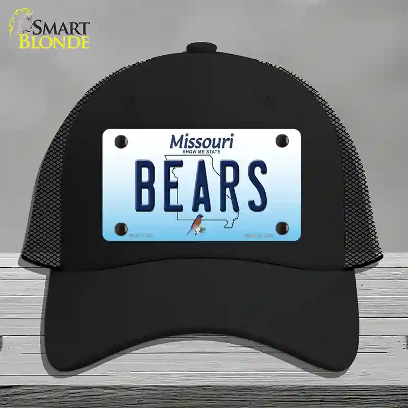 Bears Missouri Novelty License Plate Hat Mesh / Black