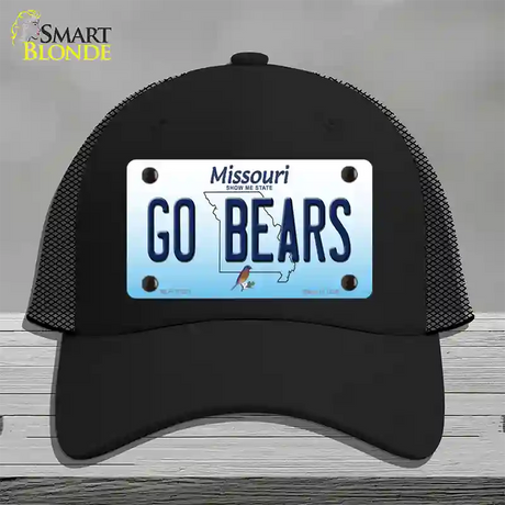 Go Bears Missouri Novelty License Plate Hat Mesh / Black