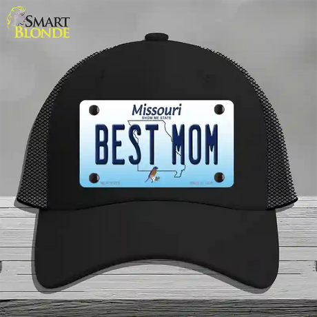 Best Mom Missouri Novelty License Plate Hat Mesh / Black