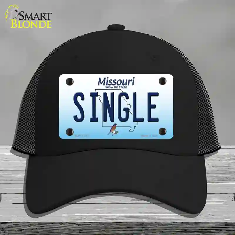 Single Missouri Novelty License Plate Hat Mesh / Black