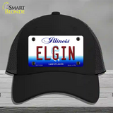 Elgin Illinois Novelty License Plate Hat Mesh / Black