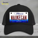 Waukegan Illinois Novelty License Plate Hat Mesh / Black