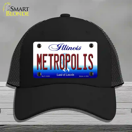 Metropolis Illinois Novelty License Plate Hat Mesh / Black