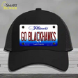 Go Blackhawks Illinois Novelty License Plate Hat Mesh / Black