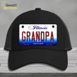 Grandpa Illinois Novelty License Plate Hat Mesh / Black