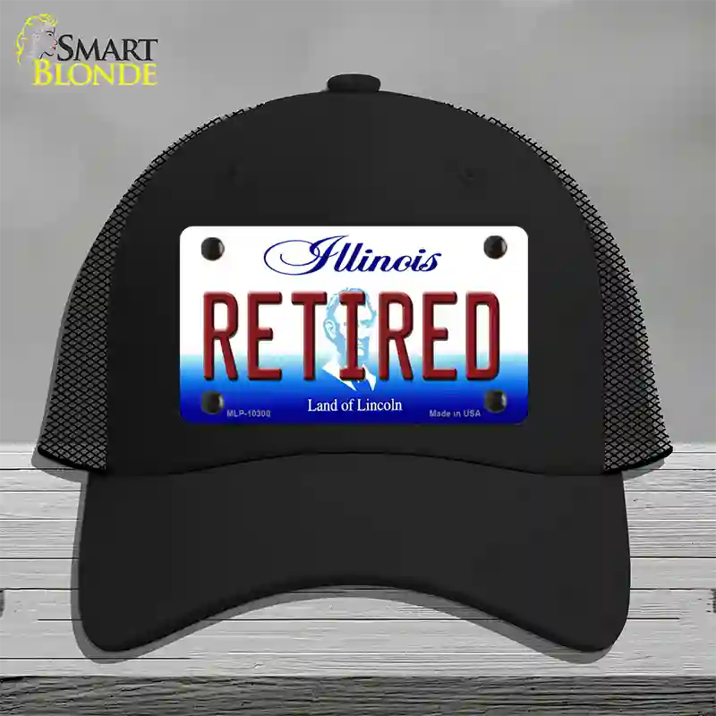 Retired Illinois Novelty License Plate Hat Mesh / Black