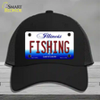 Fishing Illinois Novelty License Plate Hat Mesh / Black