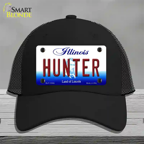 Hunter Illinois Novelty License Plate Hat Mesh / Black