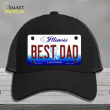 Best Dad Illinois Novelty License Plate Hat Mesh / Black