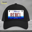 Rebel Illinois Novelty License Plate Hat Mesh / Black