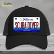 Scuba Diver Illinois Novelty License Plate Hat Mesh / Black