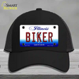 Biker Illinois Novelty License Plate Hat Mesh / Black