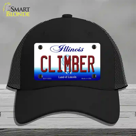 Climber Illinois Novelty License Plate Hat Mesh / Black