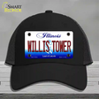 Willis Tower Illinois Novelty License Plate Hat Mesh / Black