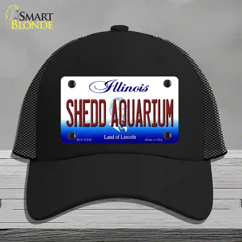 Shedd Aquarium Illinois Novelty License Plate Hat Mesh / Black