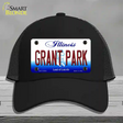 Grant Park Illinois Novelty License Plate Hat Mesh / Black