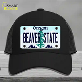 Beaver State Oregon Novelty License Plate Hat Mesh / Black