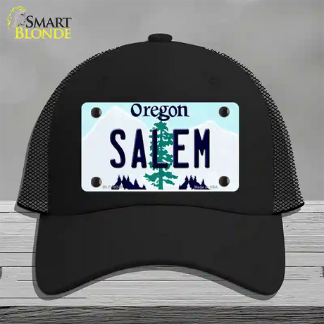 Salem Oregon Novelty License Plate Hat Mesh / Black