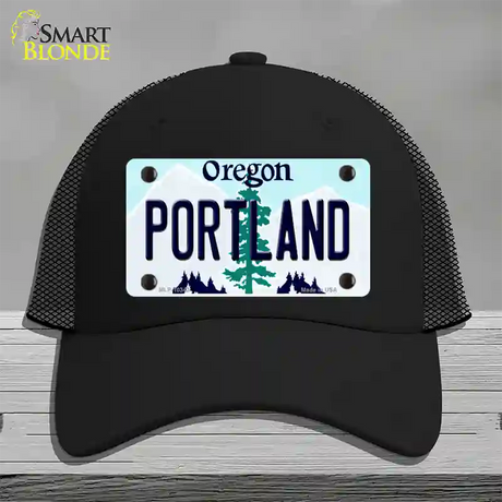 Portland Oregon Novelty License Plate Hat Mesh / Black