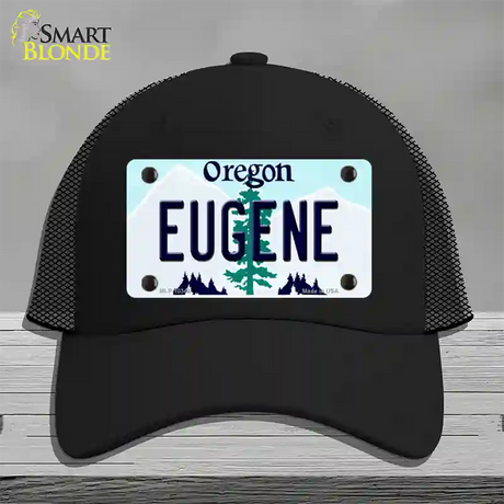 Eugene Oregon Novelty License Plate Hat Mesh / Black