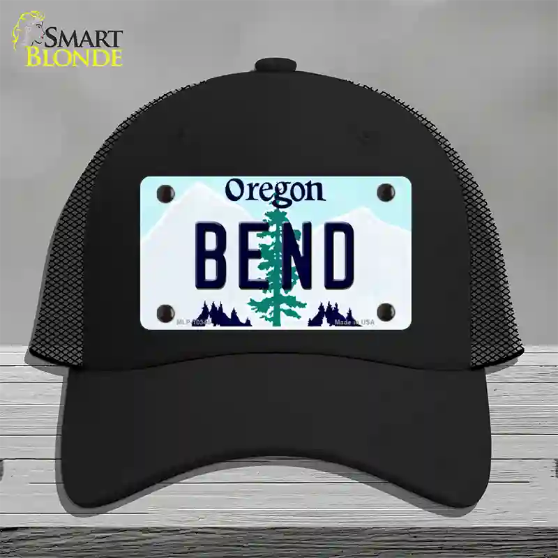 Bend Oregon Novelty License Plate Hat Mesh / Black