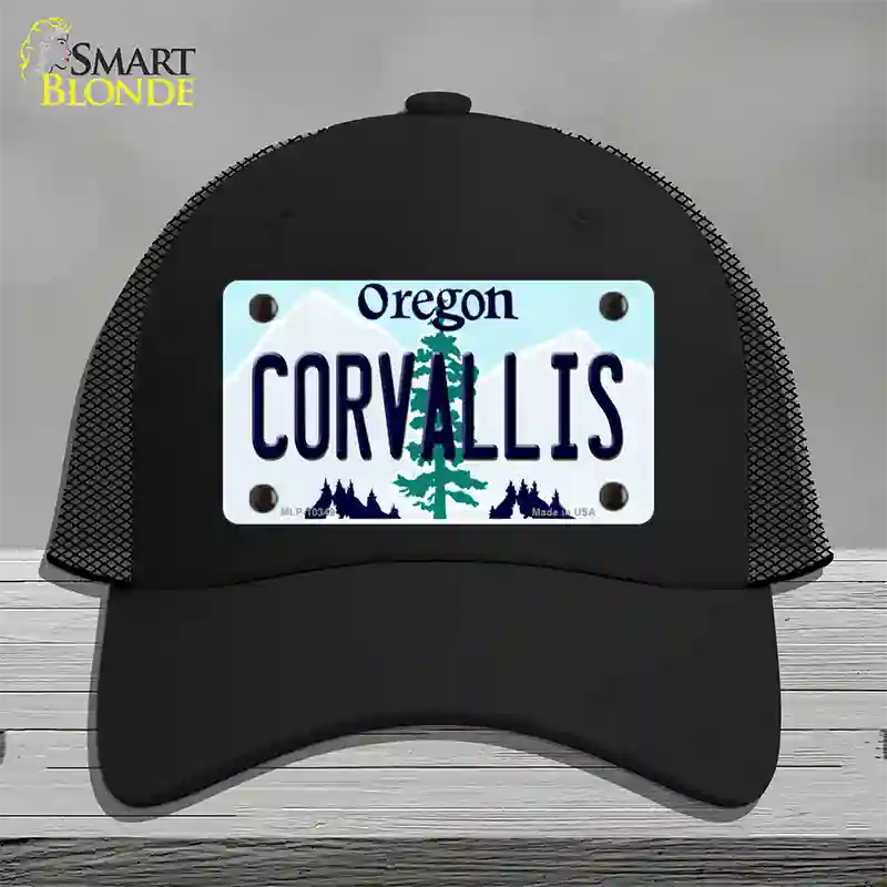 Corvallis Oregon Novelty License Plate Hat Mesh / Black