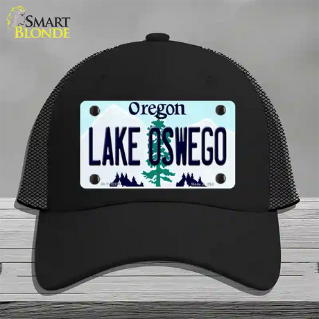 Lake Oswego Oregon Novelty License Plate Hat Mesh / Black