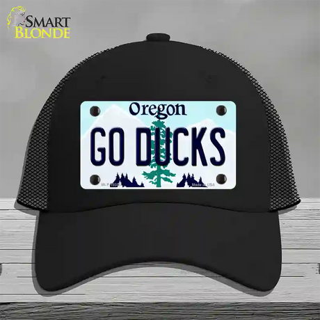 Go Ducks Oregon Novelty License Plate Hat Mesh / Black