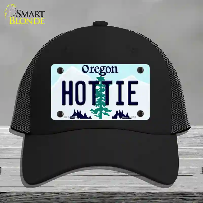 Hottie Oregon Novelty License Plate Hat Mesh / Black